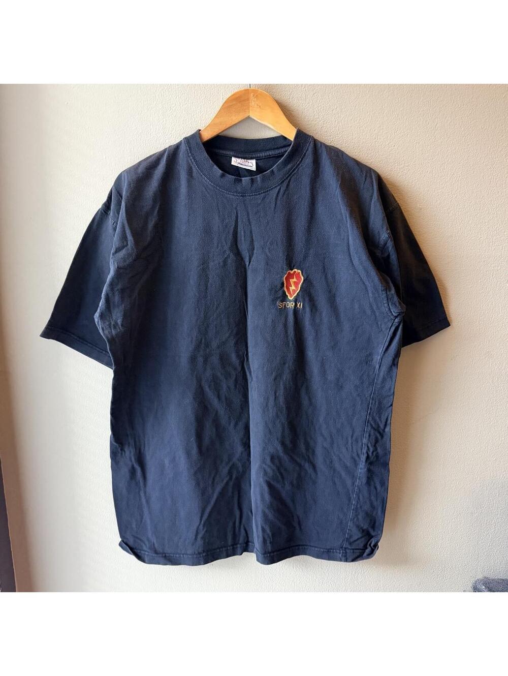 Vintage 2002 SFOR XI Bosnia Peacekeeping Embroidered Military Tee XL